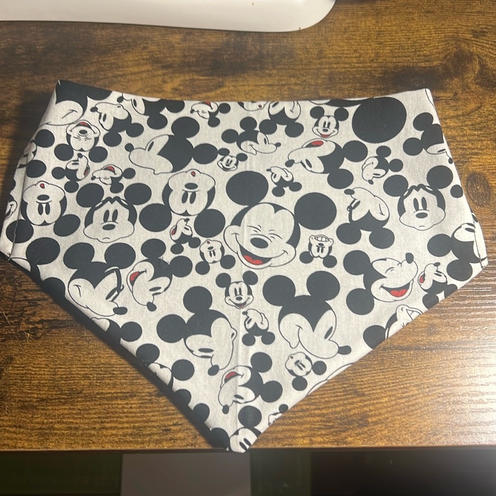 Black and Whote Mickey Mouse Dog Bib